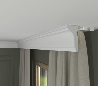 Biała listwa karniszowa LK-119 widok w przekroju