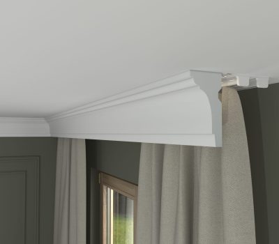 Biała listwa karniszowa LK-119 widok w przekroju