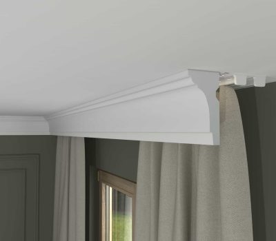 Biała listwa karniszowa LK-119 widok w przekroju